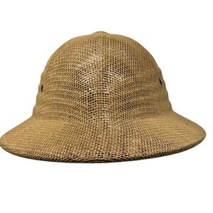 Brookstone Vintage Woven Straw Pith Safari Hat